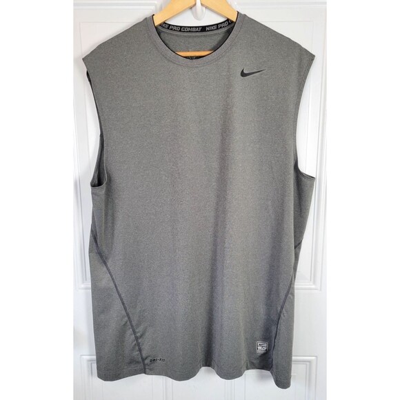 Nike Mens Pro Combat Dri-Fit Sleeveless Fitted Top Size XXL - Picture 1 of 8